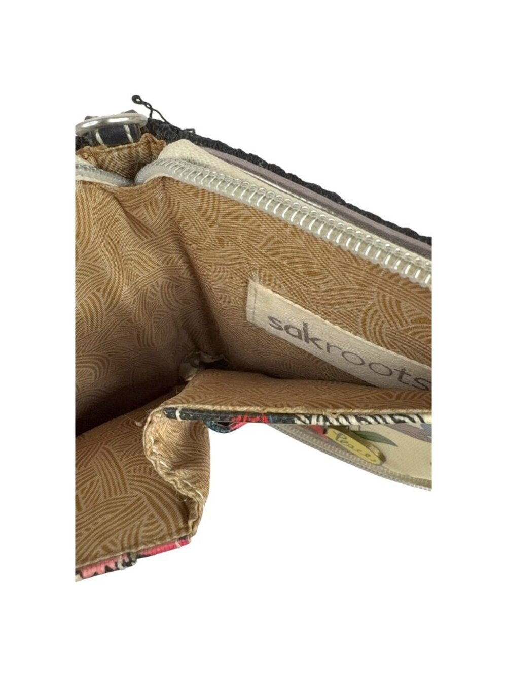 Sakroots Peace Birds Wallet Coated Canvas Zip Around Card Slots & ID Window Sak - Picture 8 of 10